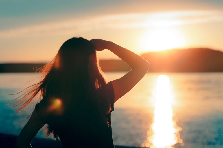 Looking at the Sunset by the Sea